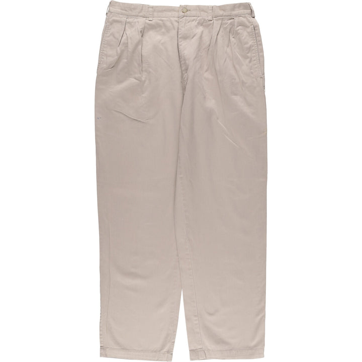 Ralph Lauren POLO by Ralph Lauren ANDREW PANT, two-pleat chino pants, men's, W35 equivalent cotton Beige type Vintage Second Hand