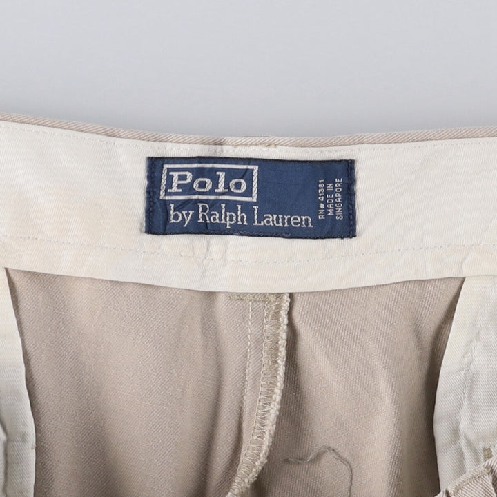 Ralph Lauren POLO by Ralph Lauren ANDREW PANT, two-pleat chino pants, men's, W35 equivalent cotton Beige type Vintage Second Hand