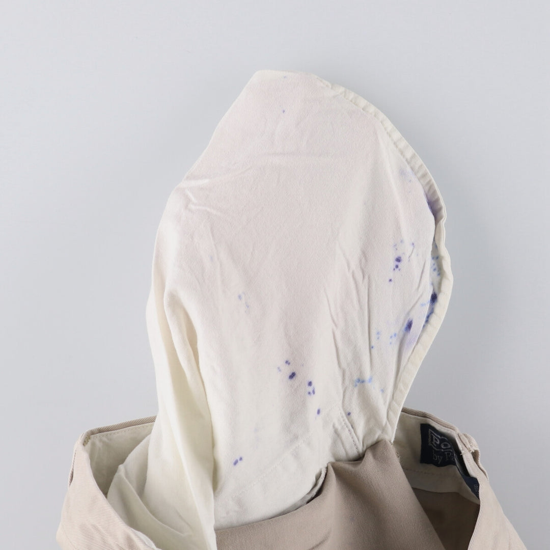 Ralph Lauren POLO by Ralph Lauren ANDREW PANT, two-pleat chino pants, men's, W35 equivalent cotton Beige type Vintage Second Hand