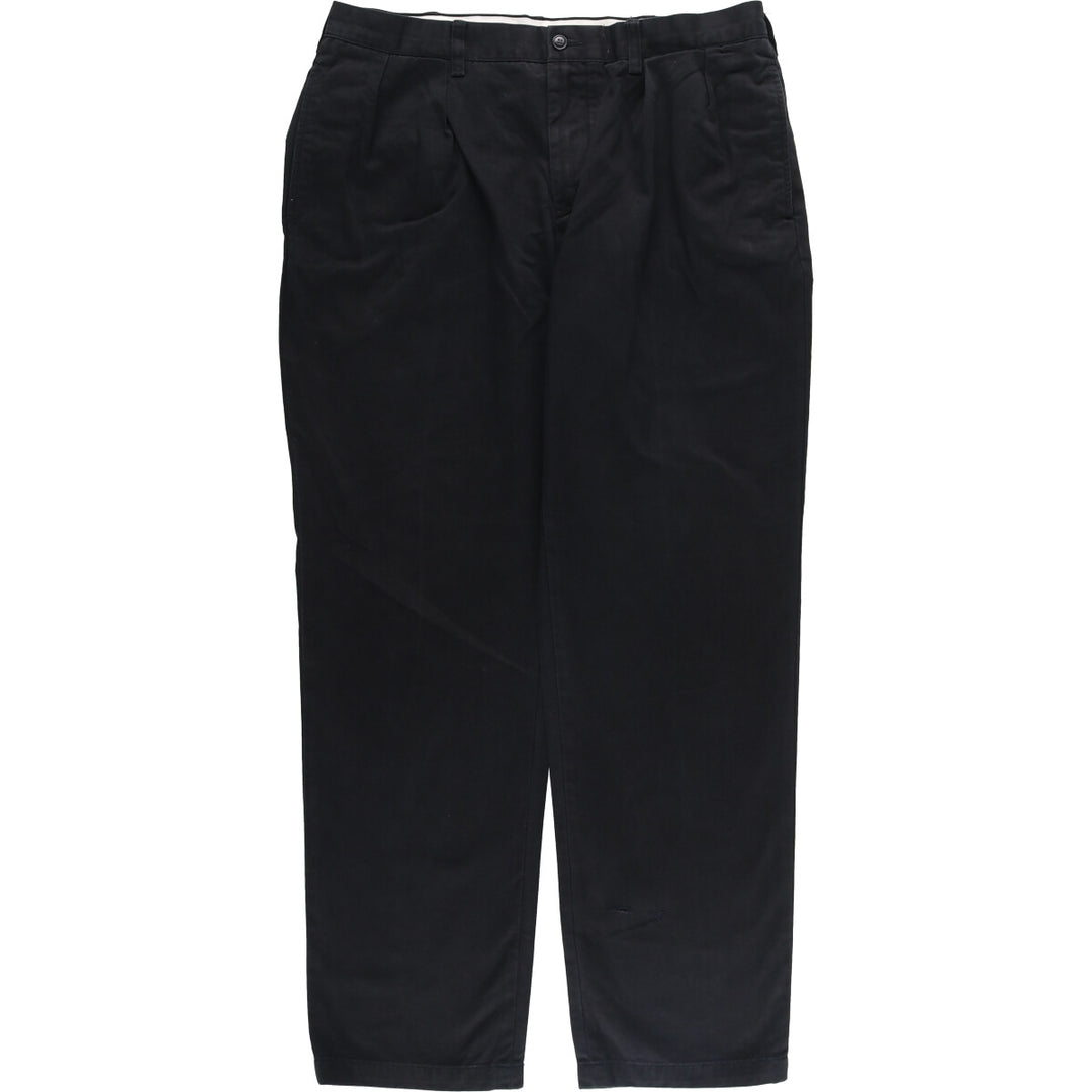 Ralph Lauren POLO by Ralph Lauren Classic Fit Two-Pleated Chino Pants, Men's, Size W34 cotton black type Vintage Second Hand