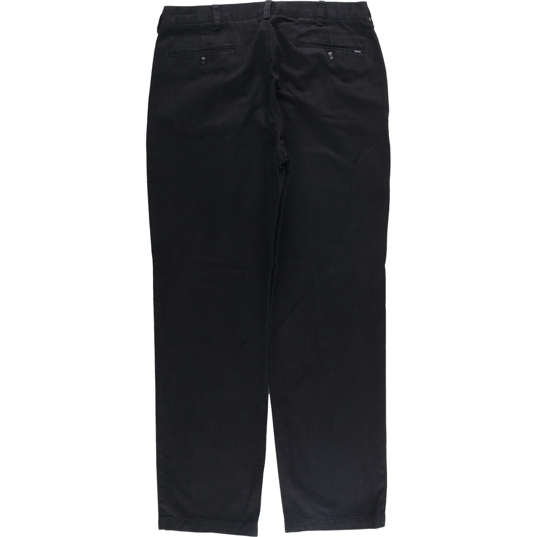 Ralph Lauren POLO by Ralph Lauren Classic Fit Two-Pleated Chino Pants, Men's, Size W34 cotton black type Vintage Second Hand