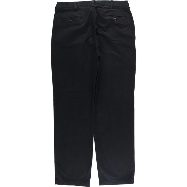 Ralph Lauren POLO by Ralph Lauren Classic Fit Two-Pleated Chino Pants, Men's, Size W34 cotton black type Vintage Second Hand