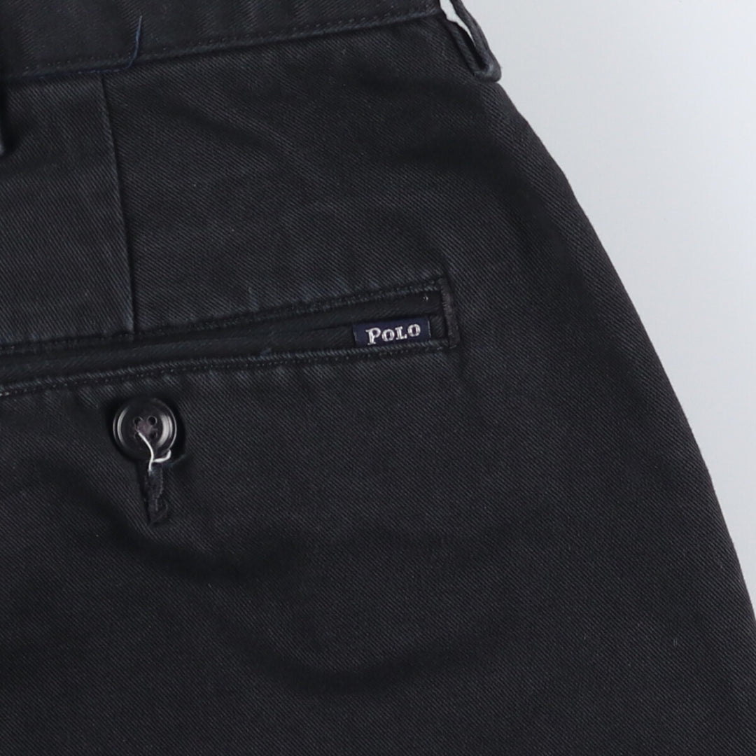 Ralph Lauren POLO by Ralph Lauren Classic Fit Two-Pleated Chino Pants, Men's, Size W34 cotton black type Vintage Second Hand