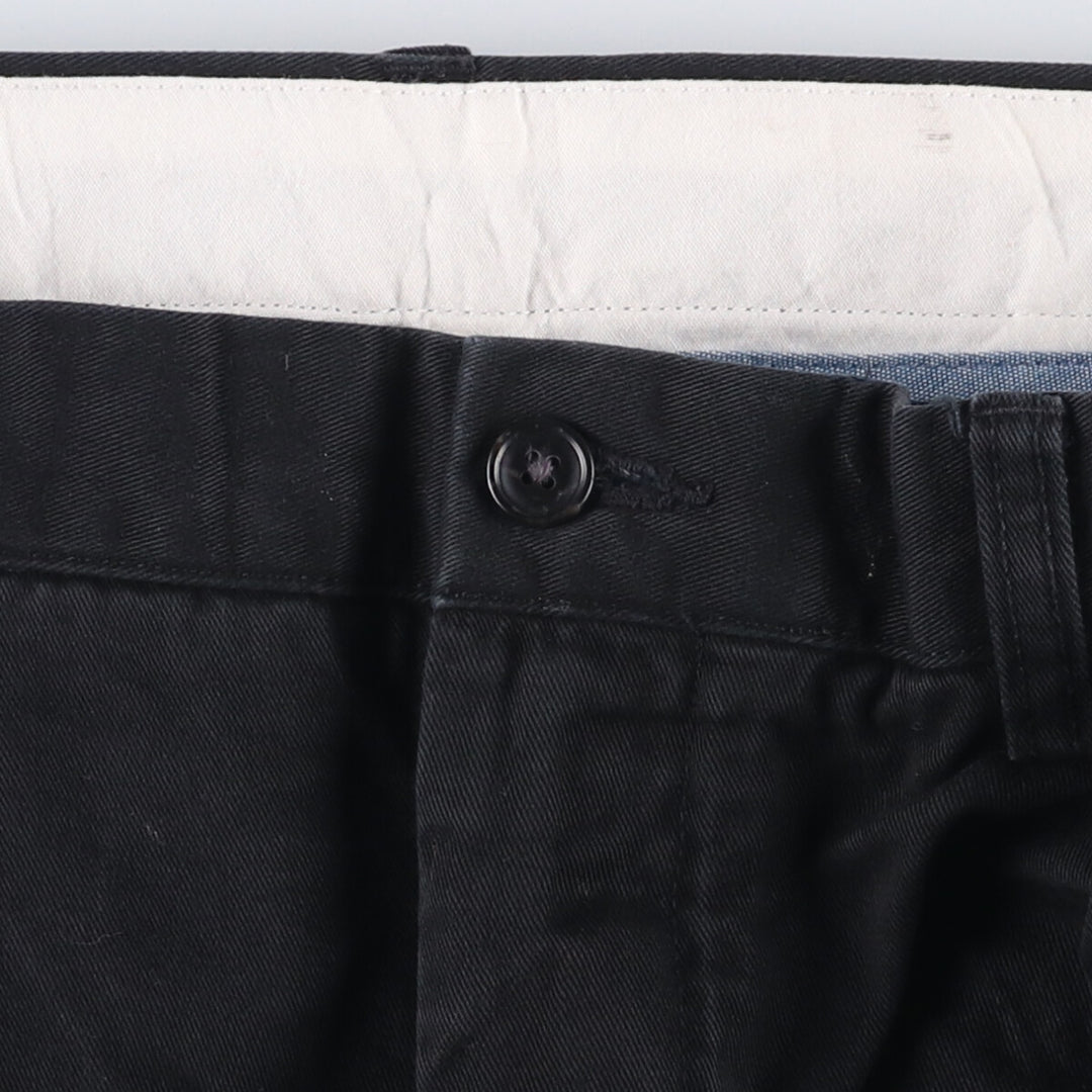 Ralph Lauren POLO by Ralph Lauren Classic Fit Two-Pleated Chino Pants, Men's, Size W34 cotton black type Vintage Second Hand