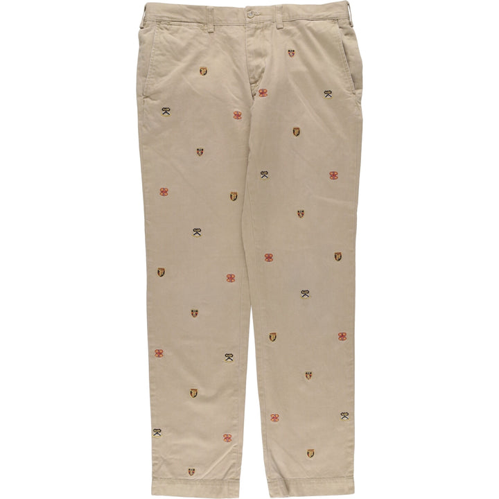 Ralph Lauren POLO RALPH LAUREN Slim Fit All-Over Print Chino Pants, Men's, Size W36 cotton Beige type Vintage Second Hand