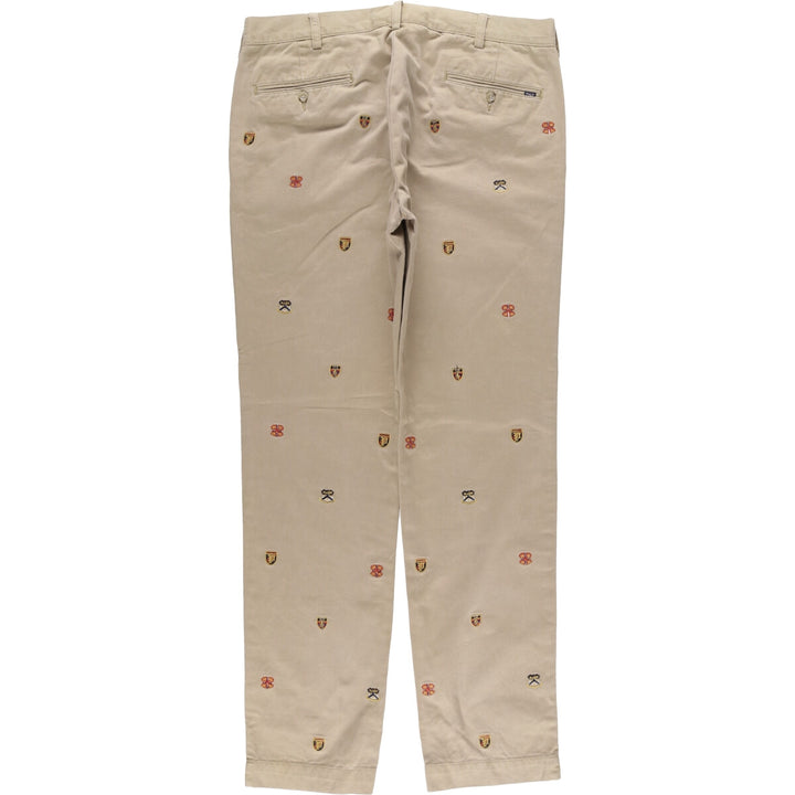 Ralph Lauren POLO RALPH LAUREN Slim Fit All-Over Print Chino Pants, Men's, Size W36 cotton Beige type Vintage Second Hand