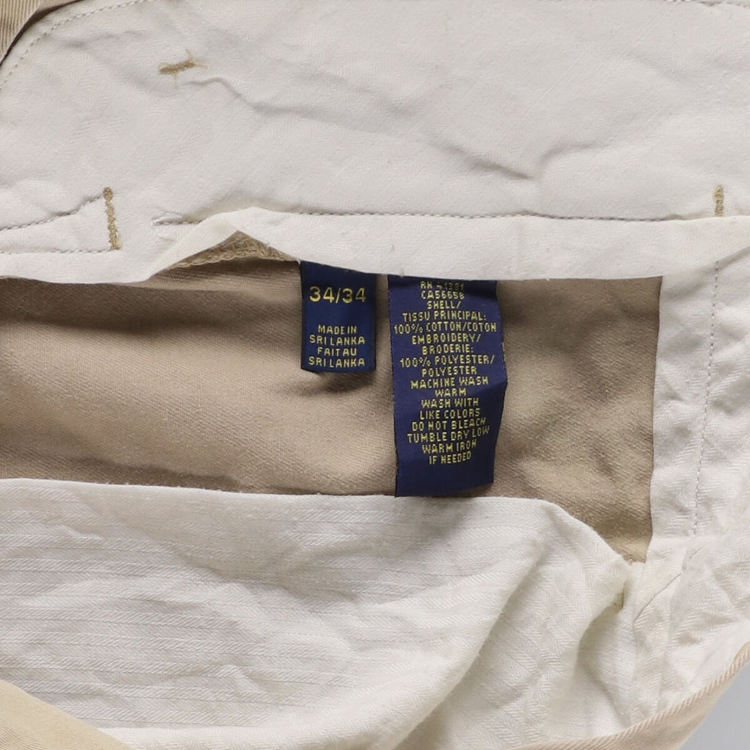 Ralph Lauren POLO RALPH LAUREN Slim Fit All-Over Print Chino Pants, Men's, Size W36 cotton Beige type Vintage Second Hand
