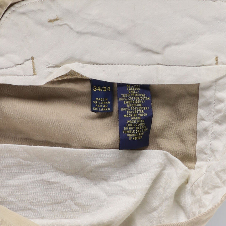 Ralph Lauren POLO RALPH LAUREN Slim Fit All-Over Print Chino Pants, Men's, Size W36 cotton Beige type Vintage Second Hand
