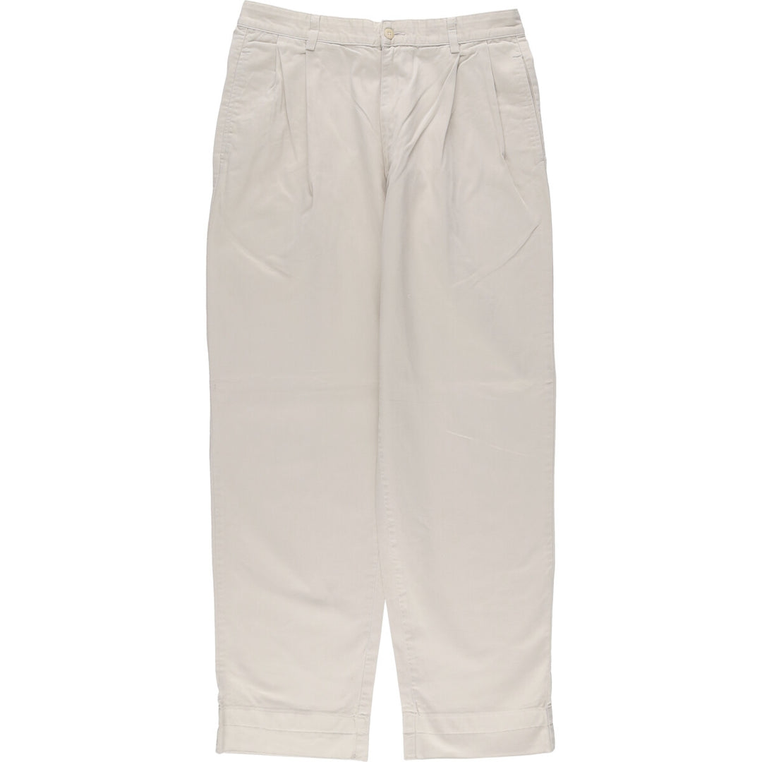 Vintage 90'S Ralph Lauren Polo Hammond Pant, two-pleat chino pants, made in the USA, men's size W33. cotton pale white type Vintage Second Hand