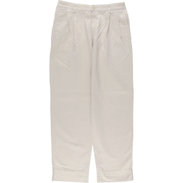 Vintage 90'S Ralph Lauren Polo Hammond Pant, two-pleat chino pants, made in the USA, men's size W33. cotton pale white type Vintage Second Hand