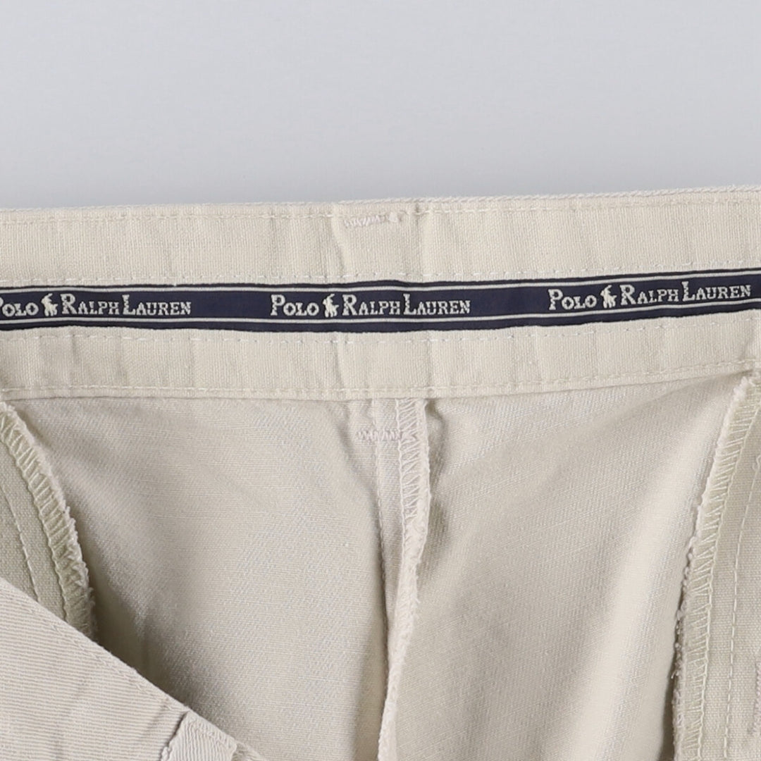 Vintage 90'S Ralph Lauren Polo Hammond Pant, two-pleat chino pants, made in the USA, men's size W33. cotton pale white type Vintage Second Hand