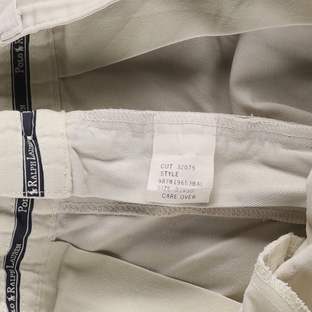Vintage 90'S Ralph Lauren Polo Hammond Pant, two-pleat chino pants, made in the USA, men's size W33. cotton pale white type Vintage Second Hand