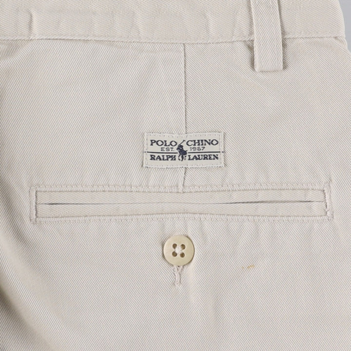 Vintage 90'S Ralph Lauren Polo Hammond Pant, two-pleat chino pants, made in the USA, men's size W33. cotton pale white type Vintage Second Hand