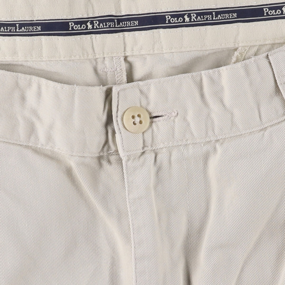 Vintage 90'S Ralph Lauren Polo Hammond Pant, two-pleat chino pants, made in the USA, men's size W33. cotton pale white type Vintage Second Hand