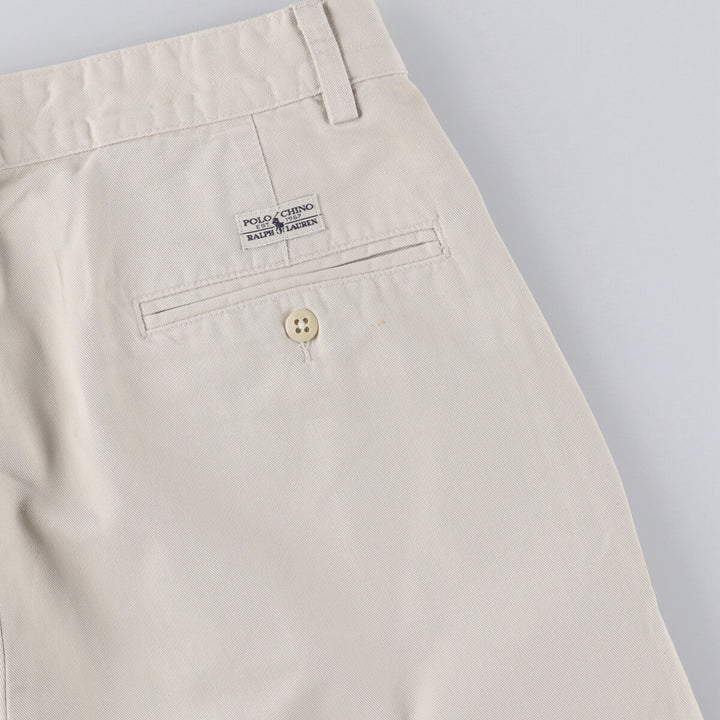 Vintage 90'S Ralph Lauren Polo Hammond Pant, two-pleat chino pants, made in the USA, men's size W33. cotton pale white type Vintage Second Hand