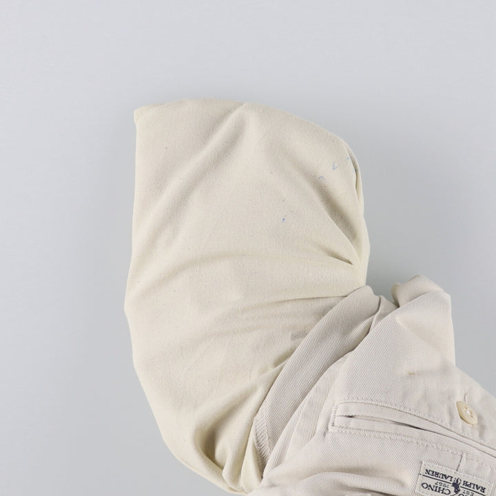 Vintage 90'S Ralph Lauren Polo Hammond Pant, two-pleat chino pants, made in the USA, men's size W33. cotton pale white type Vintage Second Hand