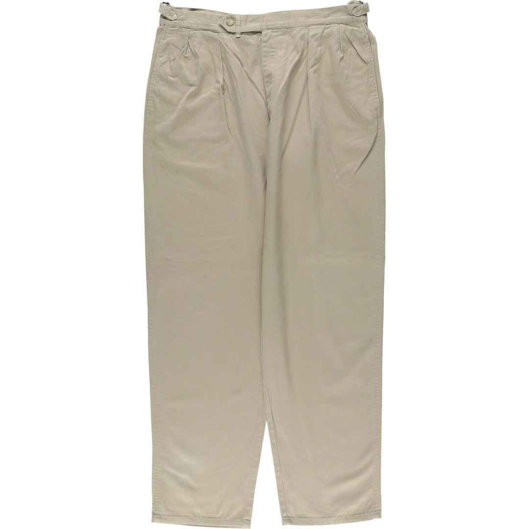 90'S Ralph Lauren POLO by Ralph Lauren Two-pleat Chino Pants Made in USA Men's W36 Vintage cotton Khaki type beige Vintage Second Hand