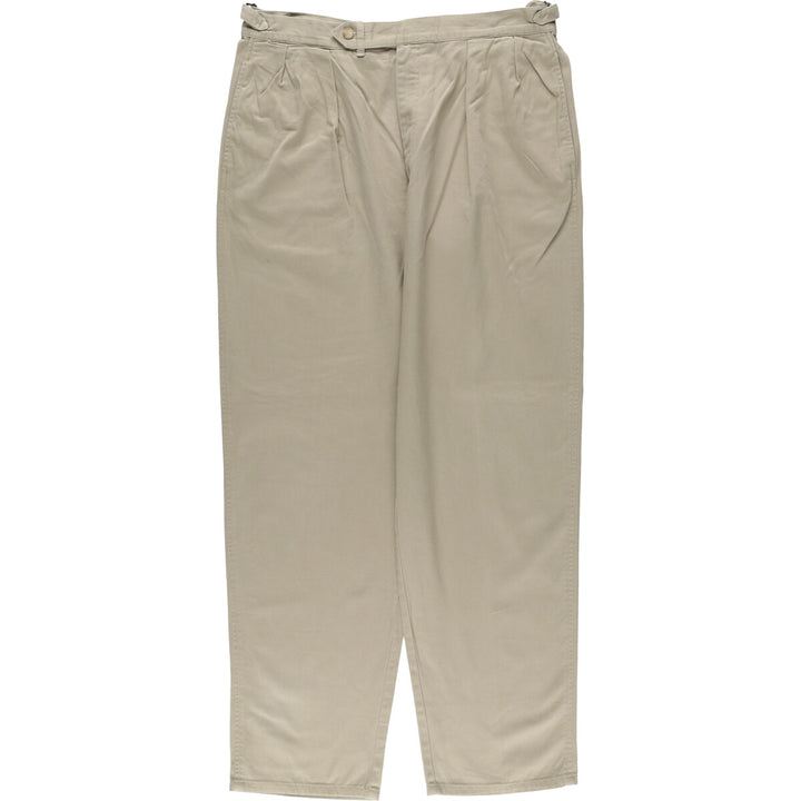 90'S Ralph Lauren POLO by Ralph Lauren Two-pleat Chino Pants Made in USA Men's W36 Vintage cotton Khaki type beige Vintage Second Hand