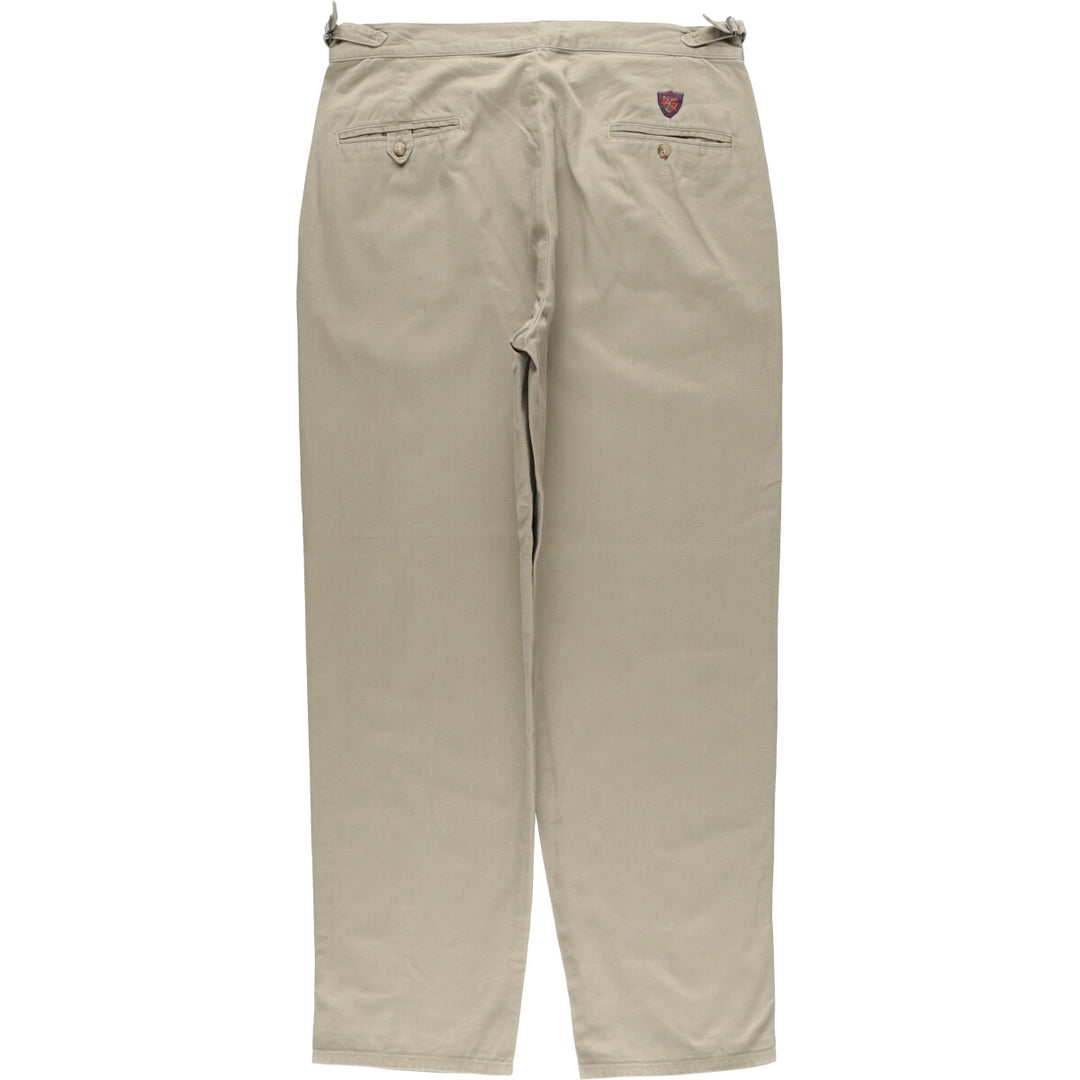 90'S Ralph Lauren POLO by Ralph Lauren Two-pleat Chino Pants Made in USA Men's W36 Vintage cotton Khaki type beige Vintage Second Hand