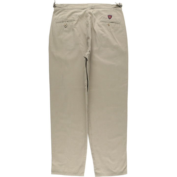 90'S Ralph Lauren POLO by Ralph Lauren Two-pleat Chino Pants Made in USA Men's W36 Vintage cotton Khaki type beige Vintage Second Hand