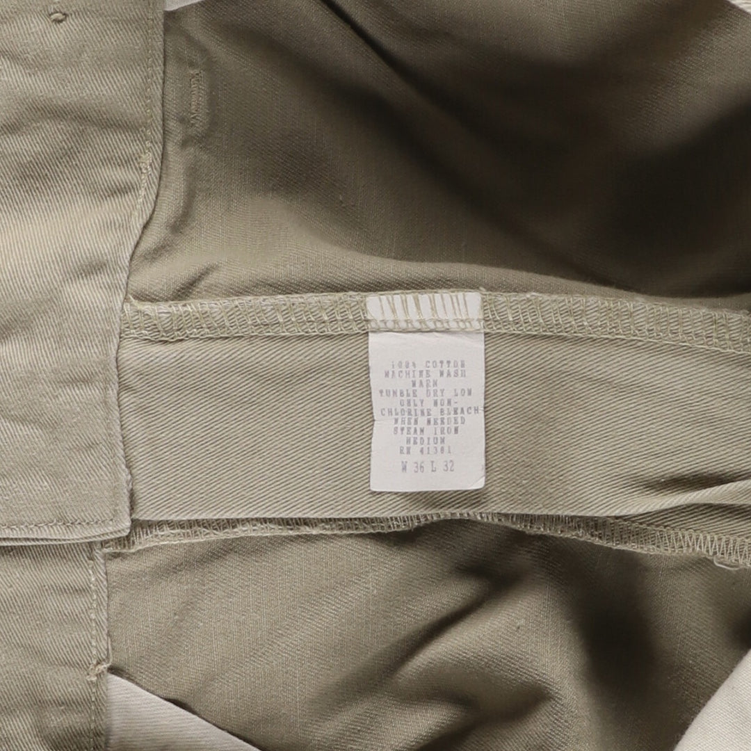 90'S Ralph Lauren POLO by Ralph Lauren Two-pleat Chino Pants Made in USA Men's W36 Vintage cotton Khaki type beige Vintage Second Hand