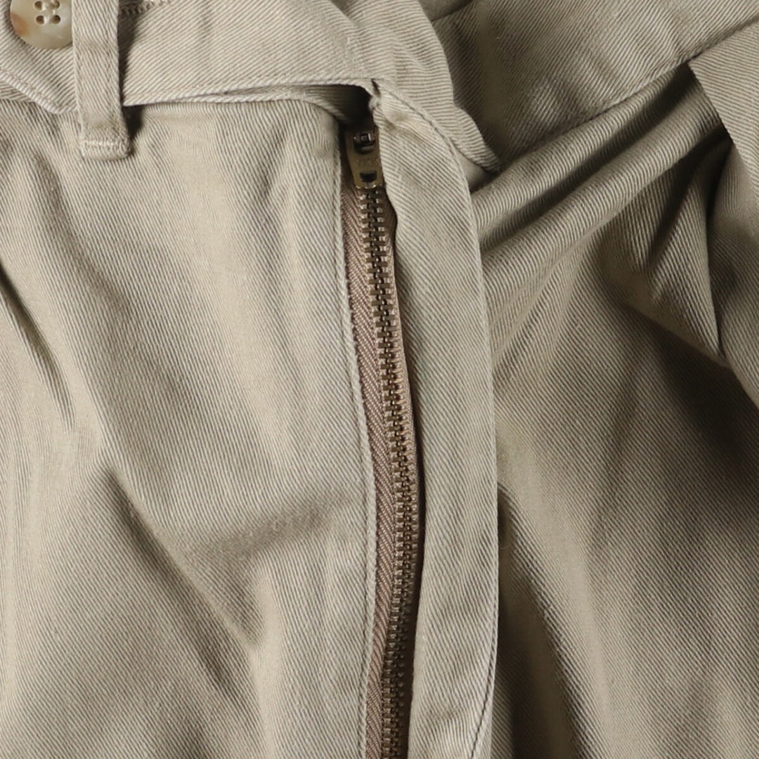 90'S Ralph Lauren POLO by Ralph Lauren Two-pleat Chino Pants Made in USA Men's W36 Vintage cotton Khaki type beige Vintage Second Hand