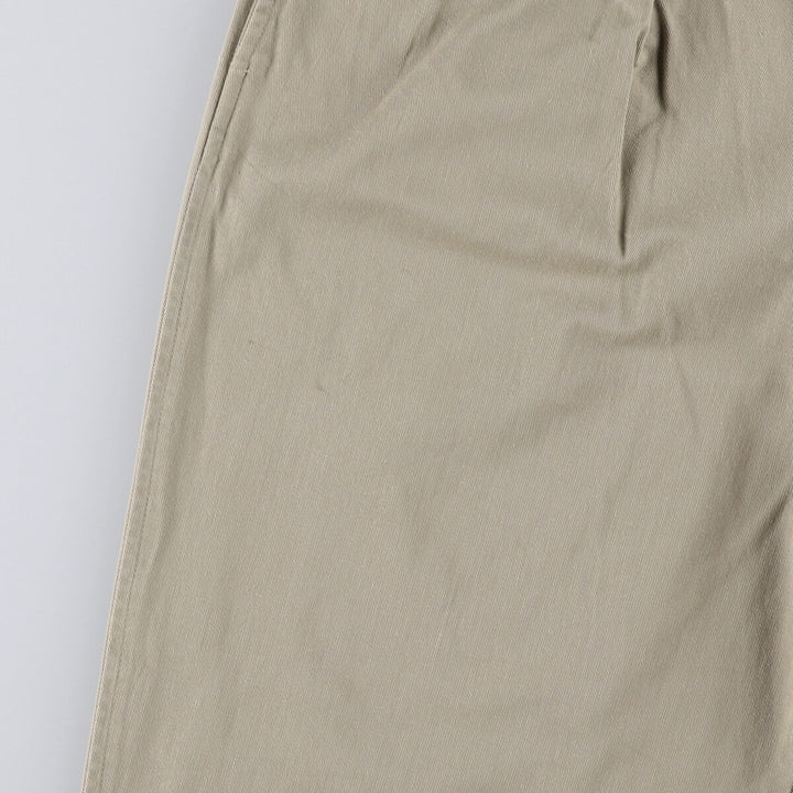 90'S Ralph Lauren POLO by Ralph Lauren Two-pleat Chino Pants Made in USA Men's W36 Vintage cotton Khaki type beige Vintage Second Hand