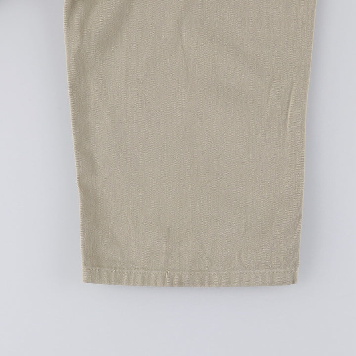 90'S Ralph Lauren POLO by Ralph Lauren Two-pleat Chino Pants Made in USA Men's W36 Vintage cotton Khaki type beige Vintage Second Hand