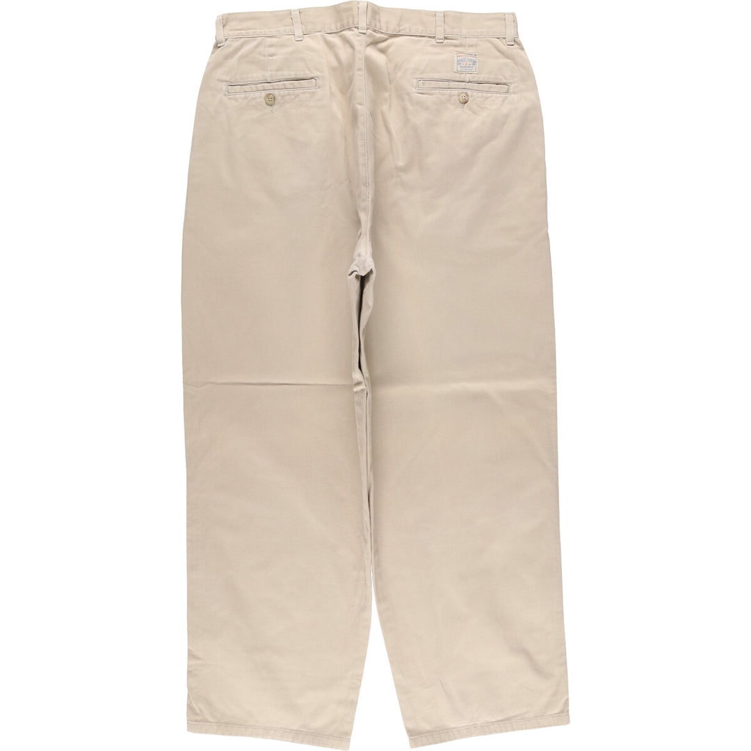 Vintage 90'S Ralph Lauren POLO by Ralph Lauren two-pleat chino pants, made in the USA, men's size W35. cotton Beige type Vintage Second Hand