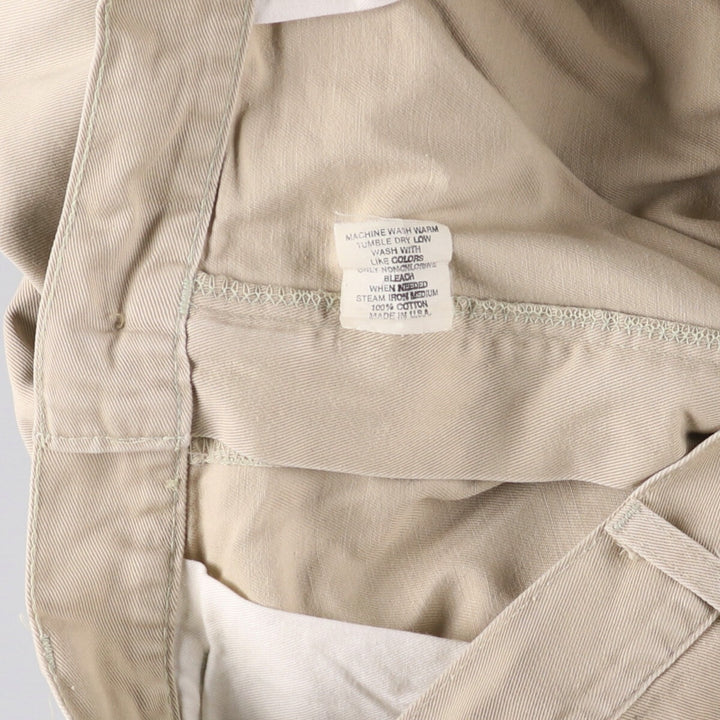 Vintage 90'S Ralph Lauren POLO by Ralph Lauren two-pleat chino pants, made in the USA, men's size W35. cotton Beige type Vintage Second Hand