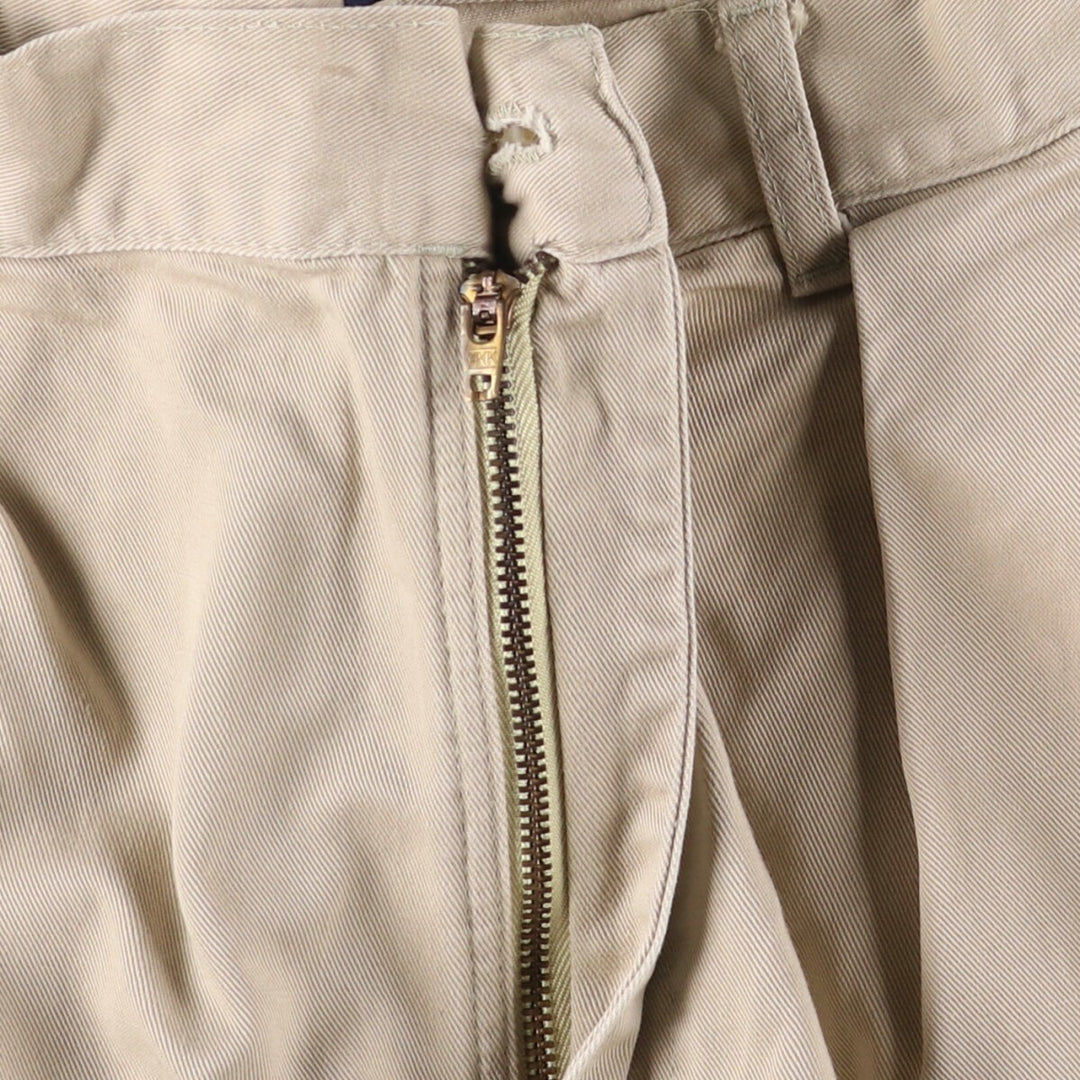 Vintage 90'S Ralph Lauren POLO by Ralph Lauren two-pleat chino pants, made in the USA, men's size W35. cotton Beige type Vintage Second Hand