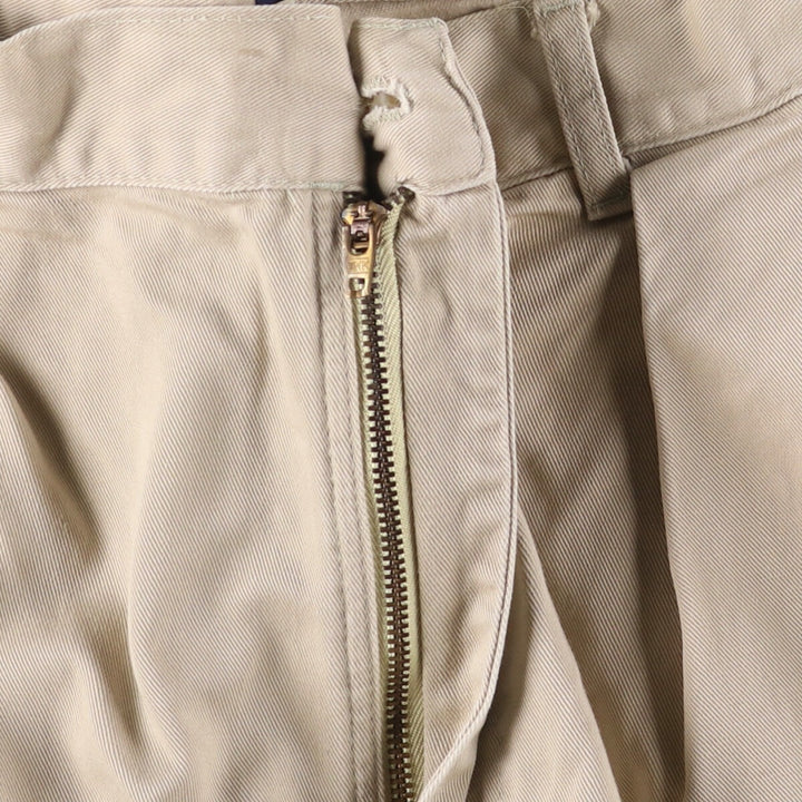 Vintage 90'S Ralph Lauren POLO by Ralph Lauren two-pleat chino pants, made in the USA, men's size W35. cotton Beige type Vintage Second Hand