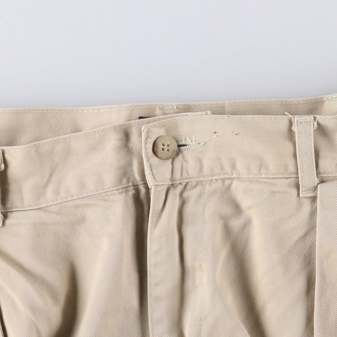 Vintage 90'S Ralph Lauren POLO by Ralph Lauren two-pleat chino pants, made in the USA, men's size W35. cotton Beige type Vintage Second Hand