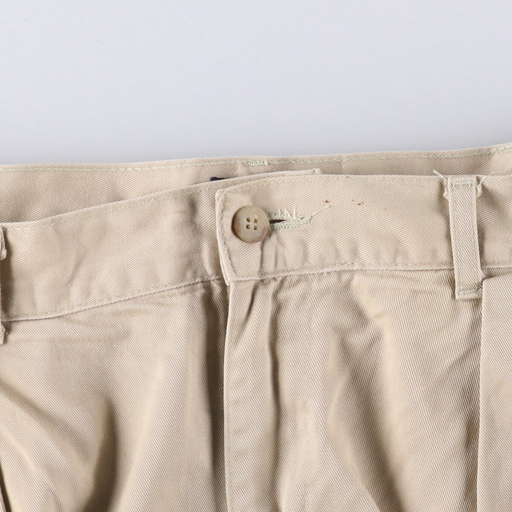 Vintage 90'S Ralph Lauren POLO by Ralph Lauren two-pleat chino pants, made in the USA, men's size W35. cotton Beige type Vintage Second Hand