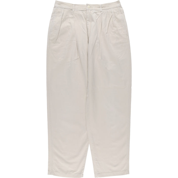 90'S Ralph Lauren POLO by Ralph Lauren Two-pleat Chino Pants Made in USA Men's W33 Vintage cotton pale white type Vintage Second Hand