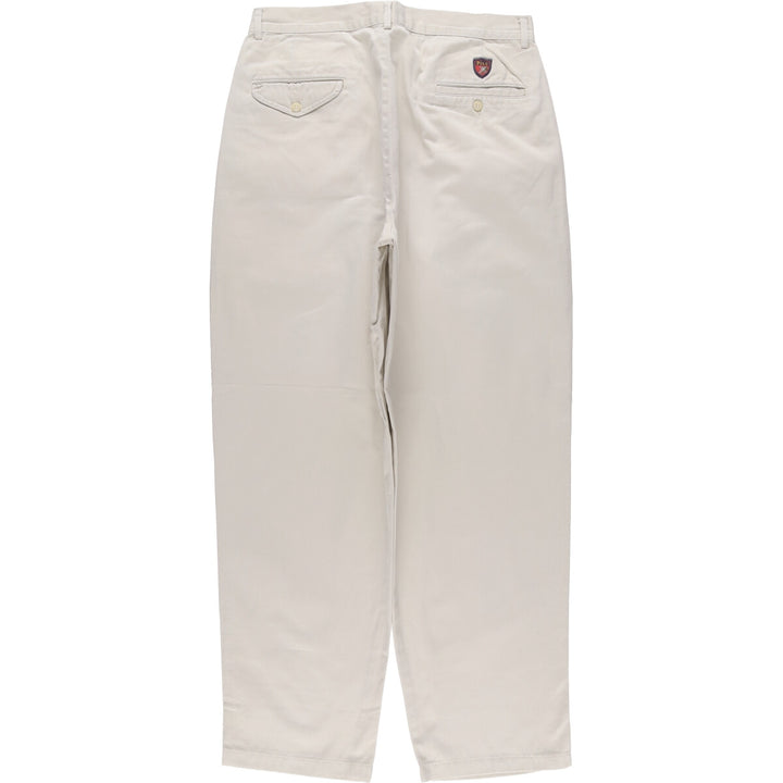 90'S Ralph Lauren POLO by Ralph Lauren Two-pleat Chino Pants Made in USA Men's W33 Vintage cotton pale white type Vintage Second Hand
