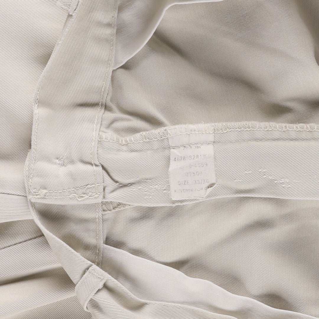 90'S Ralph Lauren POLO by Ralph Lauren Two-pleat Chino Pants Made in USA Men's W33 Vintage cotton pale white type Vintage Second Hand