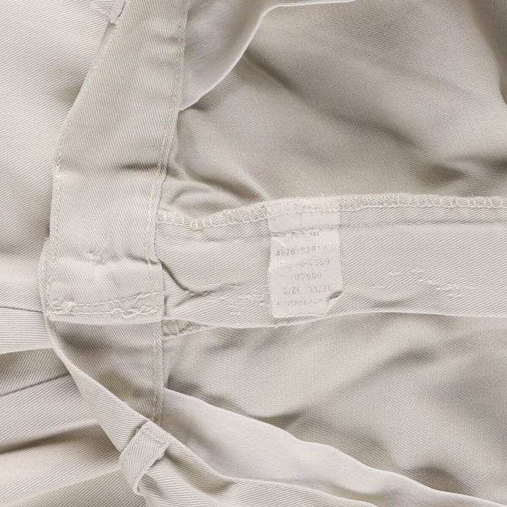 90'S Ralph Lauren POLO by Ralph Lauren Two-pleat Chino Pants Made in USA Men's W33 Vintage cotton pale white type Vintage Second Hand