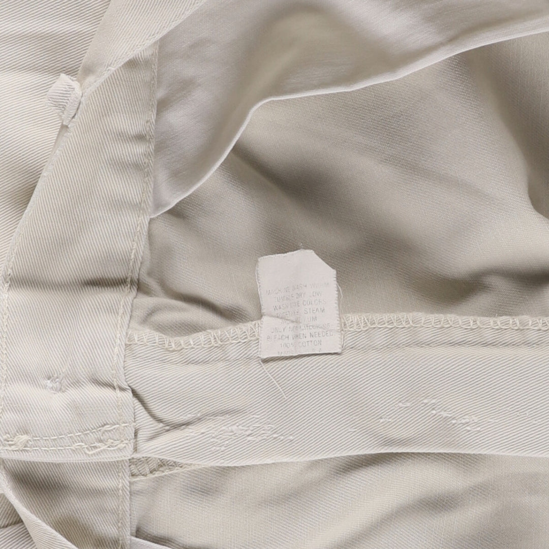 90'S Ralph Lauren POLO by Ralph Lauren Two-pleat Chino Pants Made in USA Men's W33 Vintage cotton pale white type Vintage Second Hand