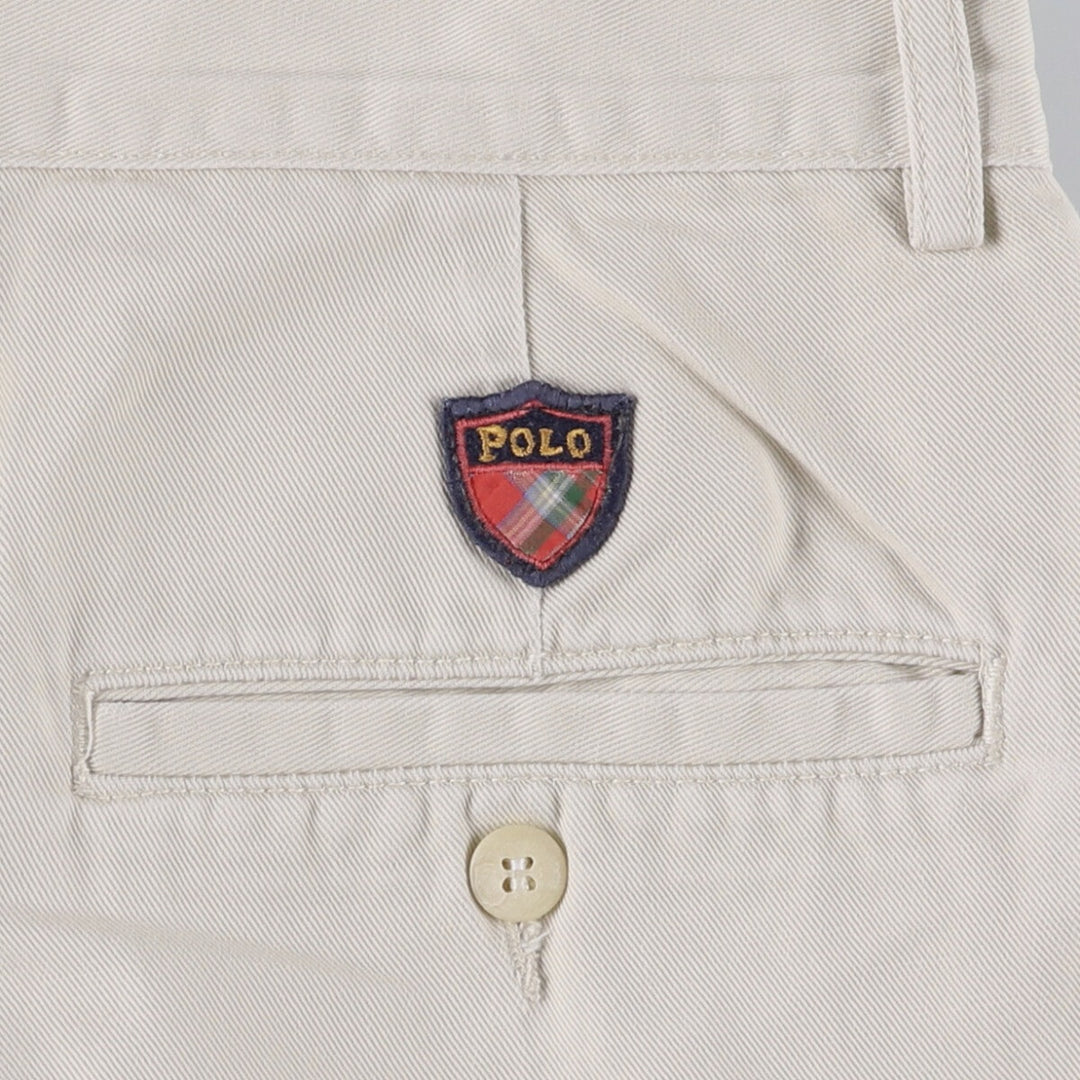 90'S Ralph Lauren POLO by Ralph Lauren Two-pleat Chino Pants Made in USA Men's W33 Vintage cotton pale white type Vintage Second Hand