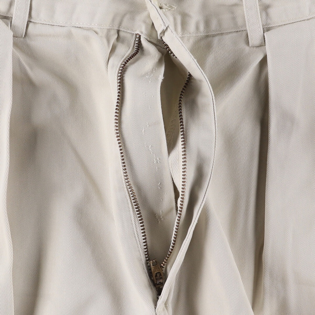 90'S Ralph Lauren POLO by Ralph Lauren Two-pleat Chino Pants Made in USA Men's W33 Vintage cotton pale white type Vintage Second Hand