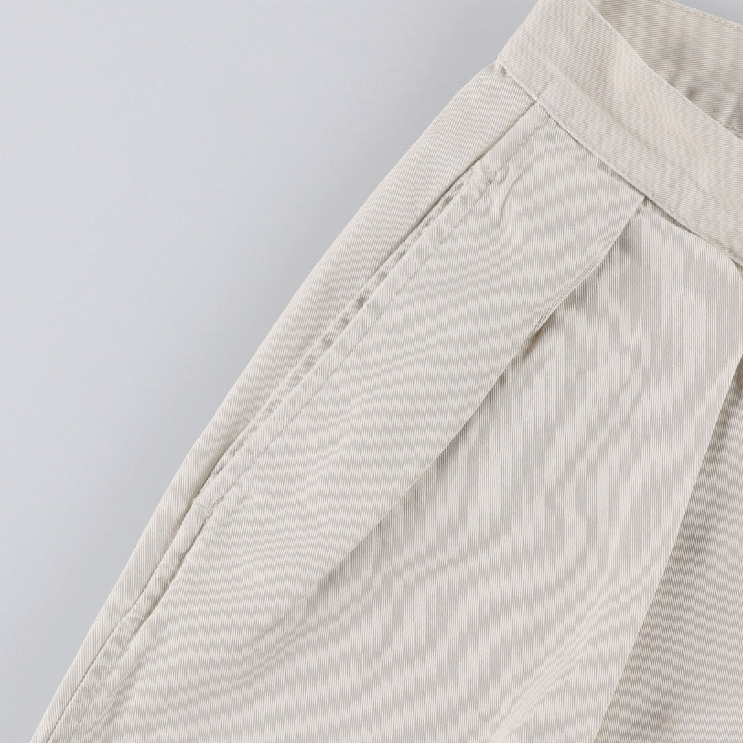 90'S Ralph Lauren POLO by Ralph Lauren Two-pleat Chino Pants Made in USA Men's W33 Vintage cotton pale white type Vintage Second Hand