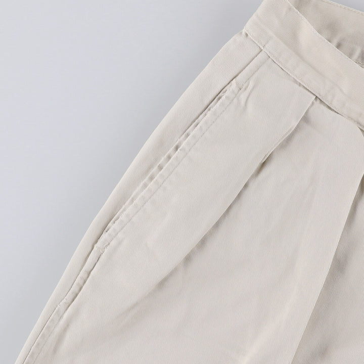 90'S Ralph Lauren POLO by Ralph Lauren Two-pleat Chino Pants Made in USA Men's W33 Vintage cotton pale white type Vintage Second Hand