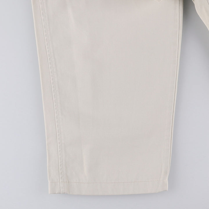 90'S Ralph Lauren POLO by Ralph Lauren Two-pleat Chino Pants Made in USA Men's W33 Vintage cotton pale white type Vintage Second Hand