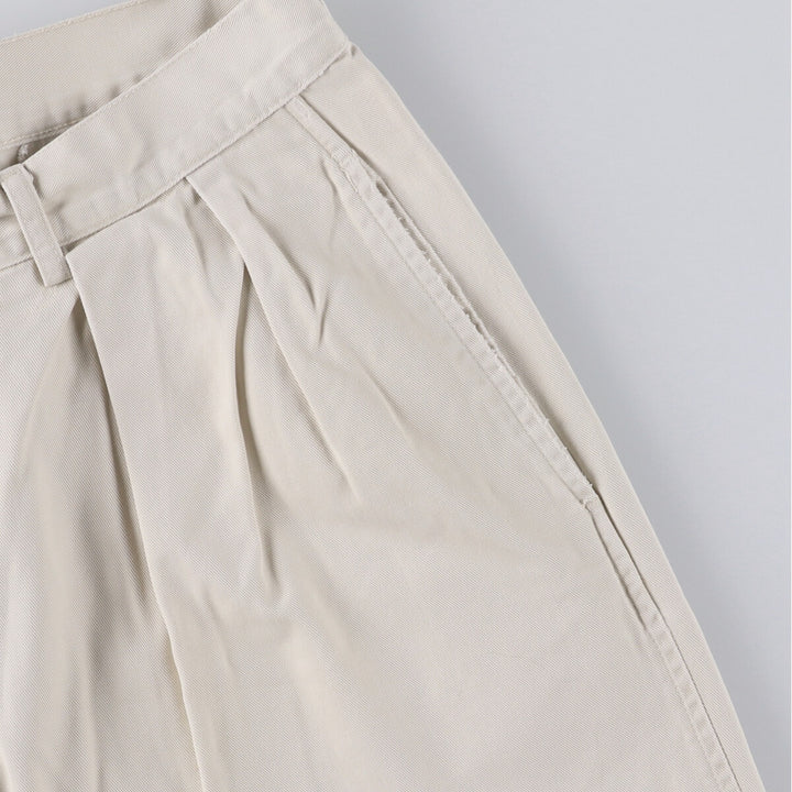 90'S Ralph Lauren POLO by Ralph Lauren Two-pleat Chino Pants Made in USA Men's W33 Vintage cotton pale white type Vintage Second Hand