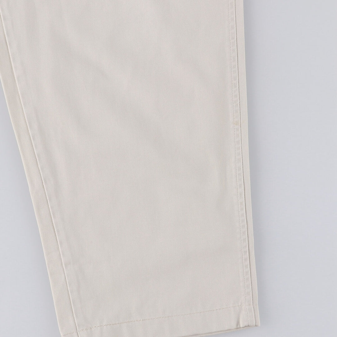 90'S Ralph Lauren POLO by Ralph Lauren Two-pleat Chino Pants Made in USA Men's W33 Vintage cotton pale white type Vintage Second Hand