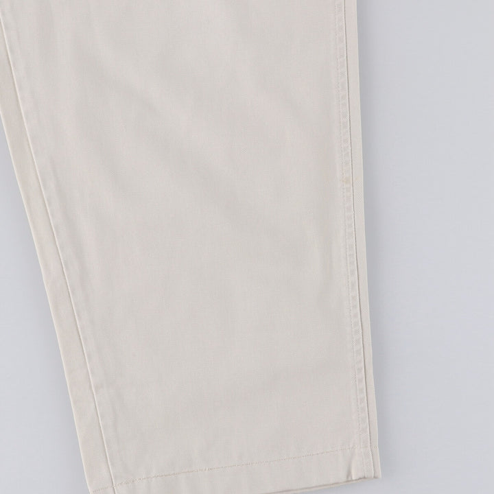 90'S Ralph Lauren POLO by Ralph Lauren Two-pleat Chino Pants Made in USA Men's W33 Vintage cotton pale white type Vintage Second Hand