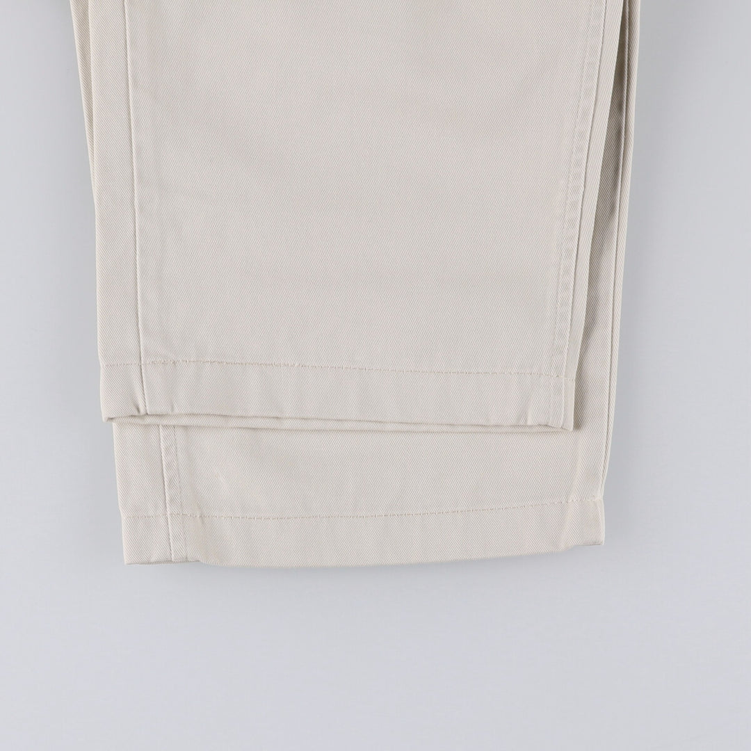90'S Ralph Lauren POLO by Ralph Lauren Two-pleat Chino Pants Made in USA Men's W33 Vintage cotton pale white type Vintage Second Hand