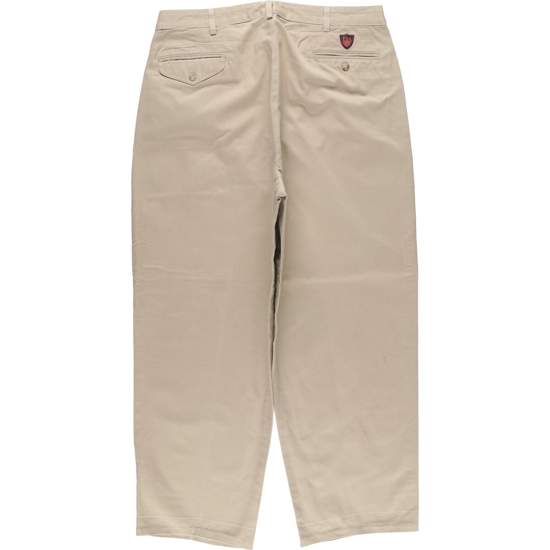 Ralph Lauren POLO GOLF Two-pleat Chino Pants, Made in USA, Men's, Size W36 cotton Beige type Vintage Second Hand