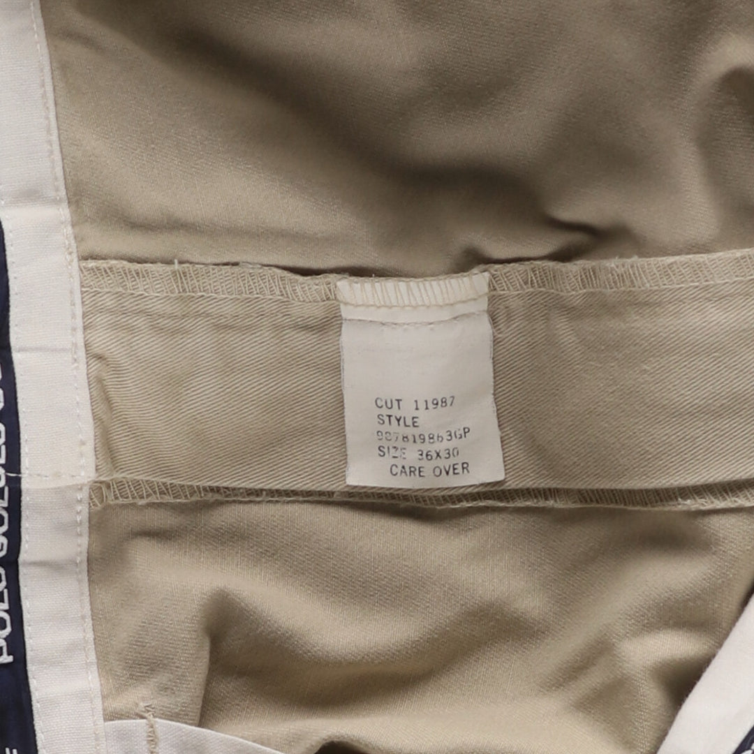 Ralph Lauren POLO GOLF Two-pleat Chino Pants, Made in USA, Men's, Size W36 cotton Beige type Vintage Second Hand